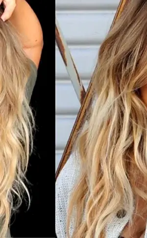 Schlampige Locken auf langem Haar