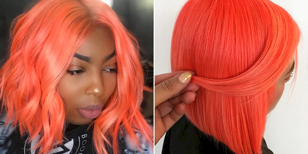 Neon orange Haare