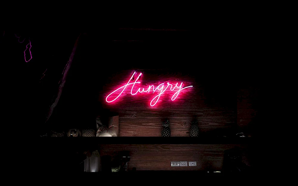 Neon Schriftzug. Beschriftung