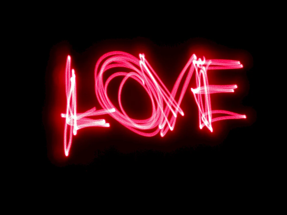 Neon Tapete mit Schriftzug