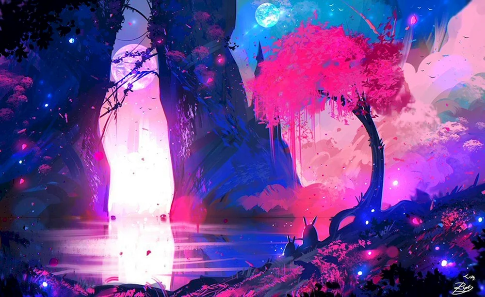 Neon-Landschaft
