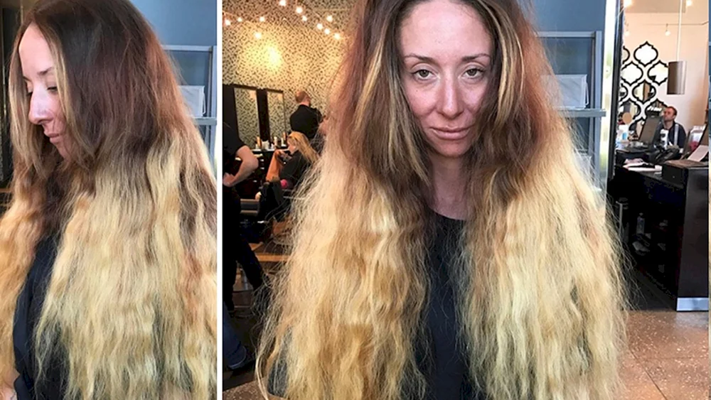 Unglückliche Haarfärbung