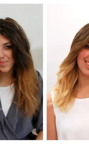Erfolgloses Ombré auf dem Haar