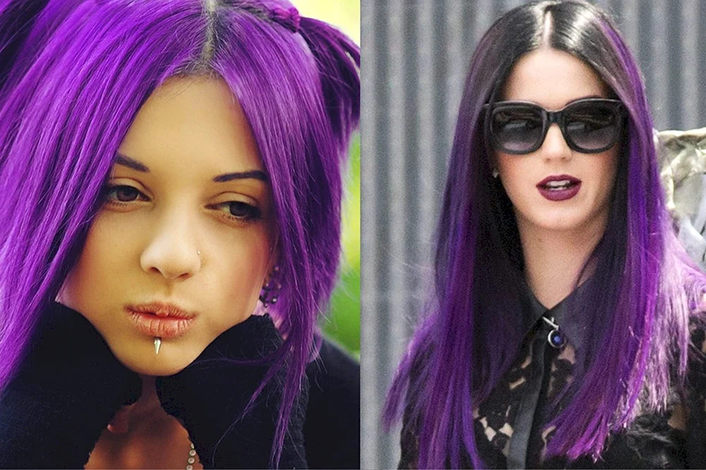 Violettes Haar kurz