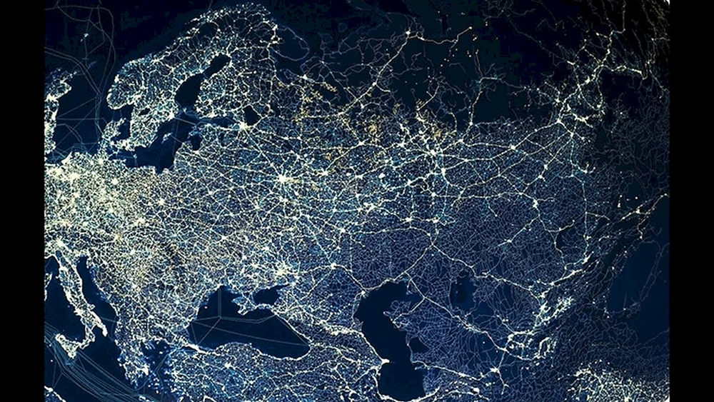 Nachtsatellitenbild von Russland