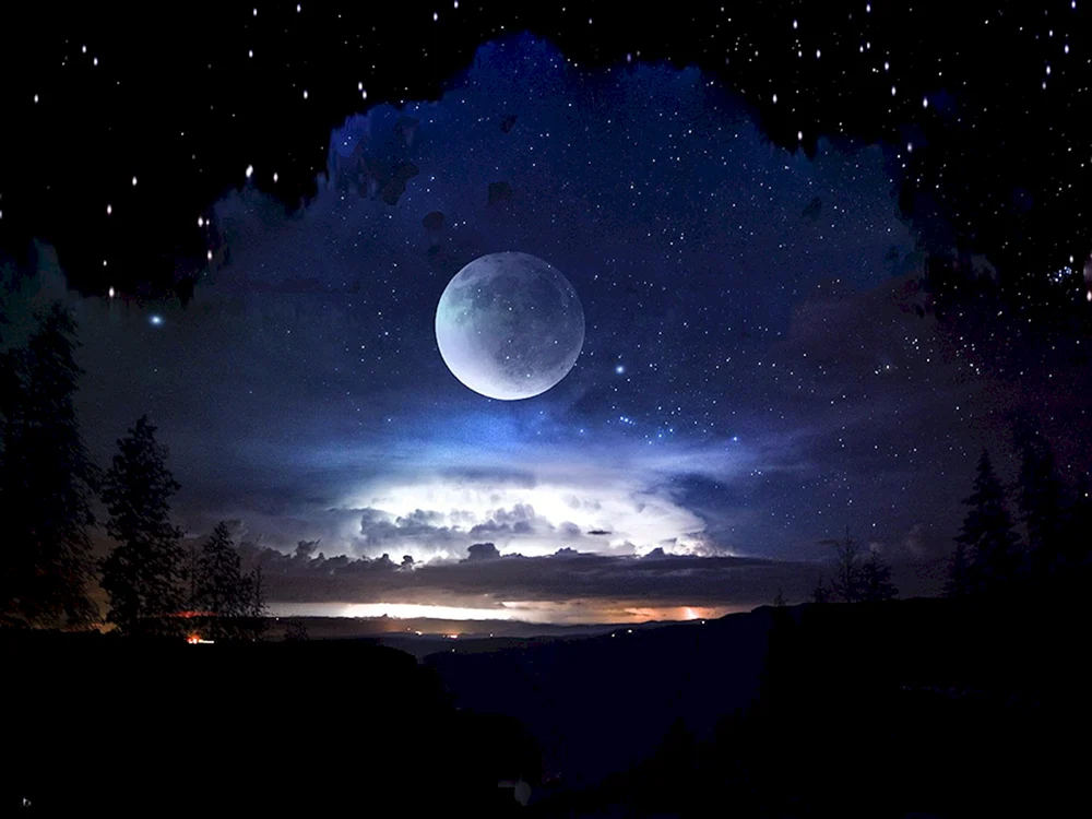 Nachthimmel mit Mond