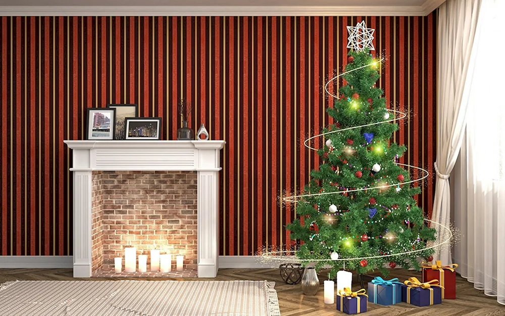 Neujahrszimmer mit Kamin