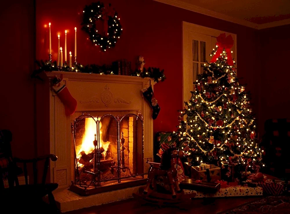 Neujahrszimmer mit Kamin