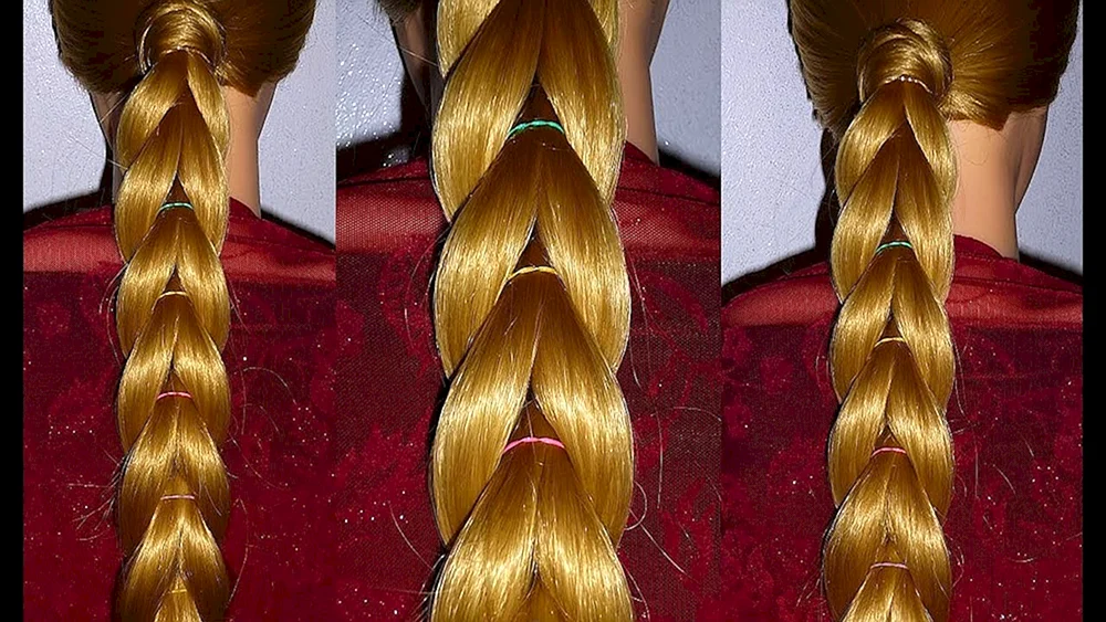 Voluminöse Zöpfe mit Gummibändern