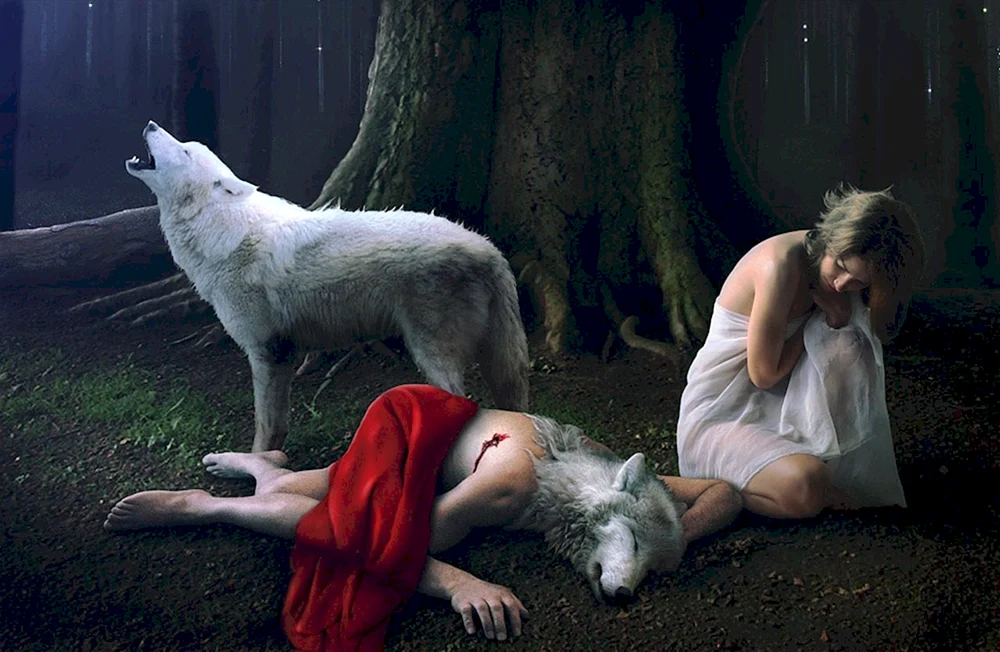 Mädchen und Wolf