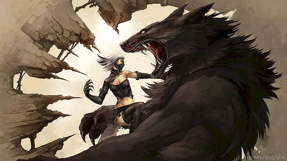 Schwarzer Wolf Wolf Wolfsmensch
