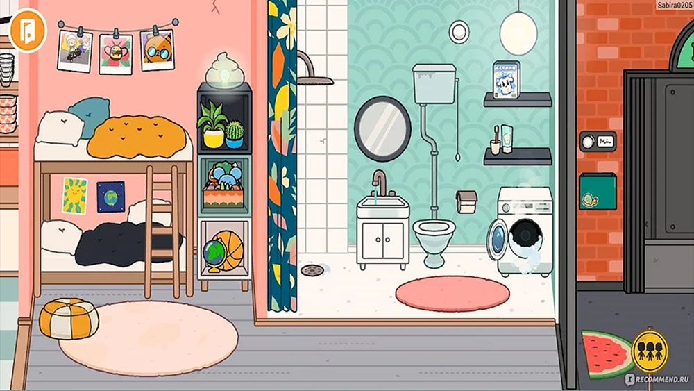Gestaltung einer Badewanne in einem Nebenzimmer