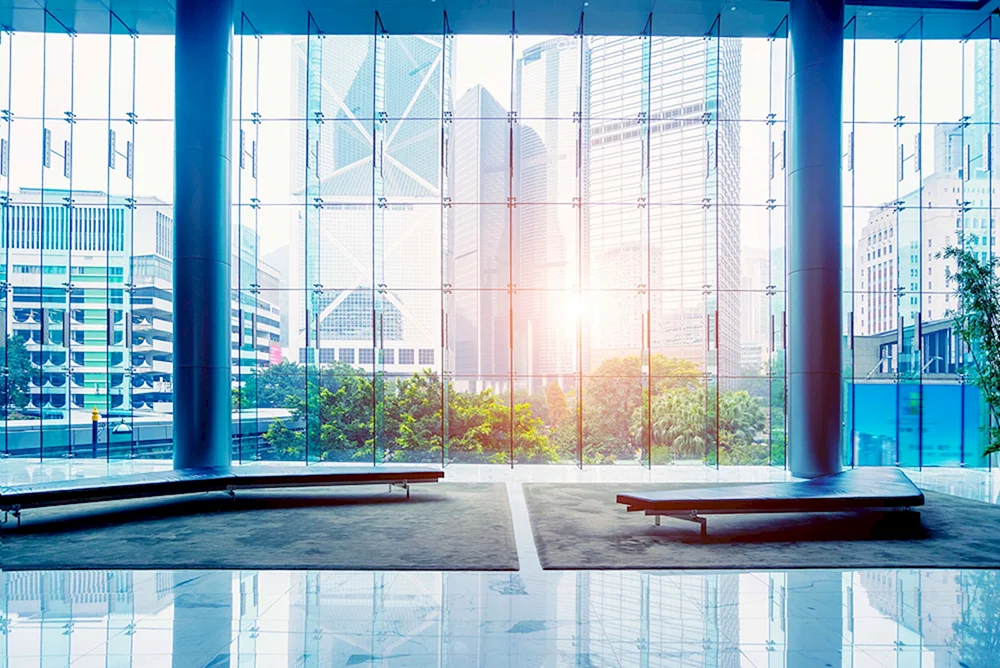 Büro mit Panoramafenstern
