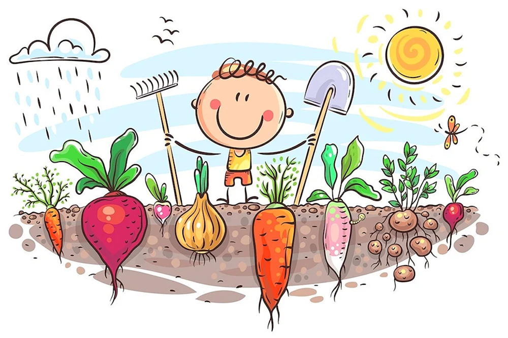 Garten mit Beeten für Kinder