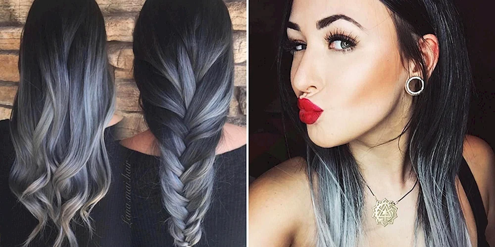 Scheitel-Balayage aschig