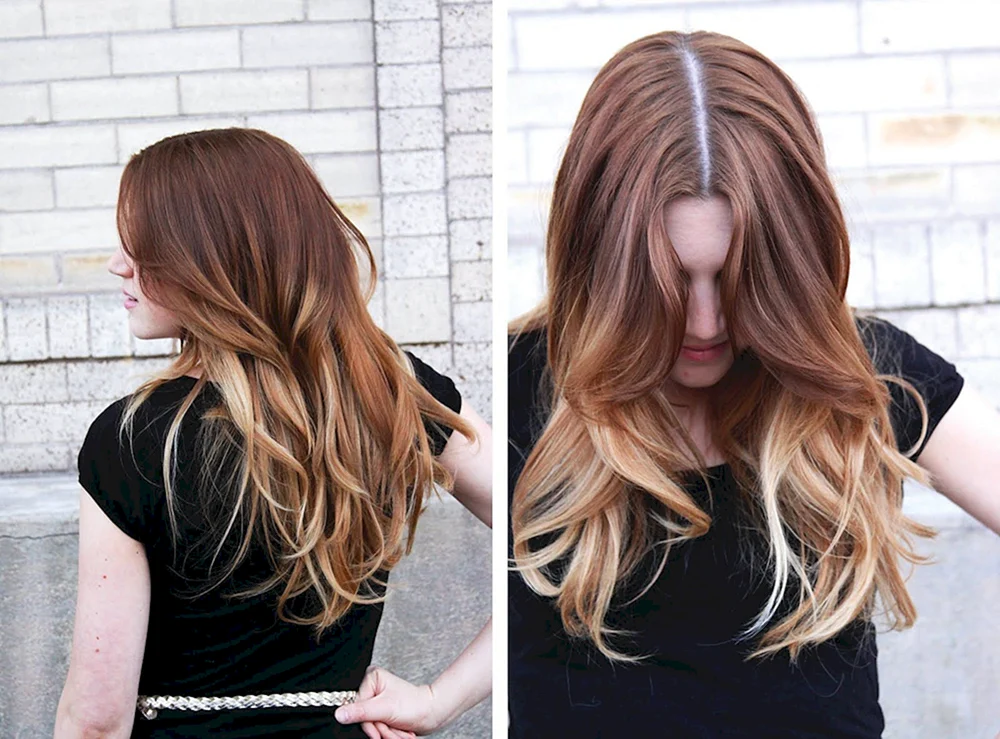 Ombré auf dunklem Haar blondes Haar