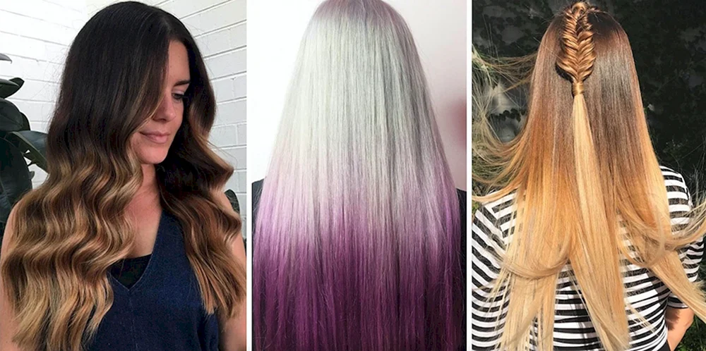 Färben der Hälfte der Haare von unten