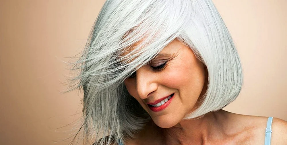 Graue Haare Bob