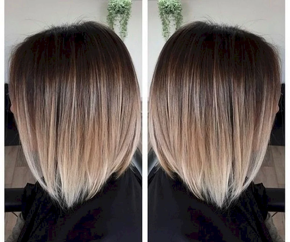 Balayage Shatush Balayage auf braunem Haar