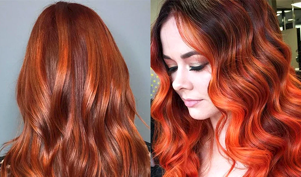 Feurig rote Balayage