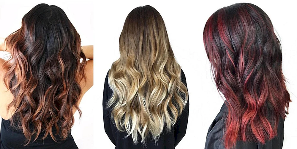 Balayage shatush balayage auf dunklem langen Haar
