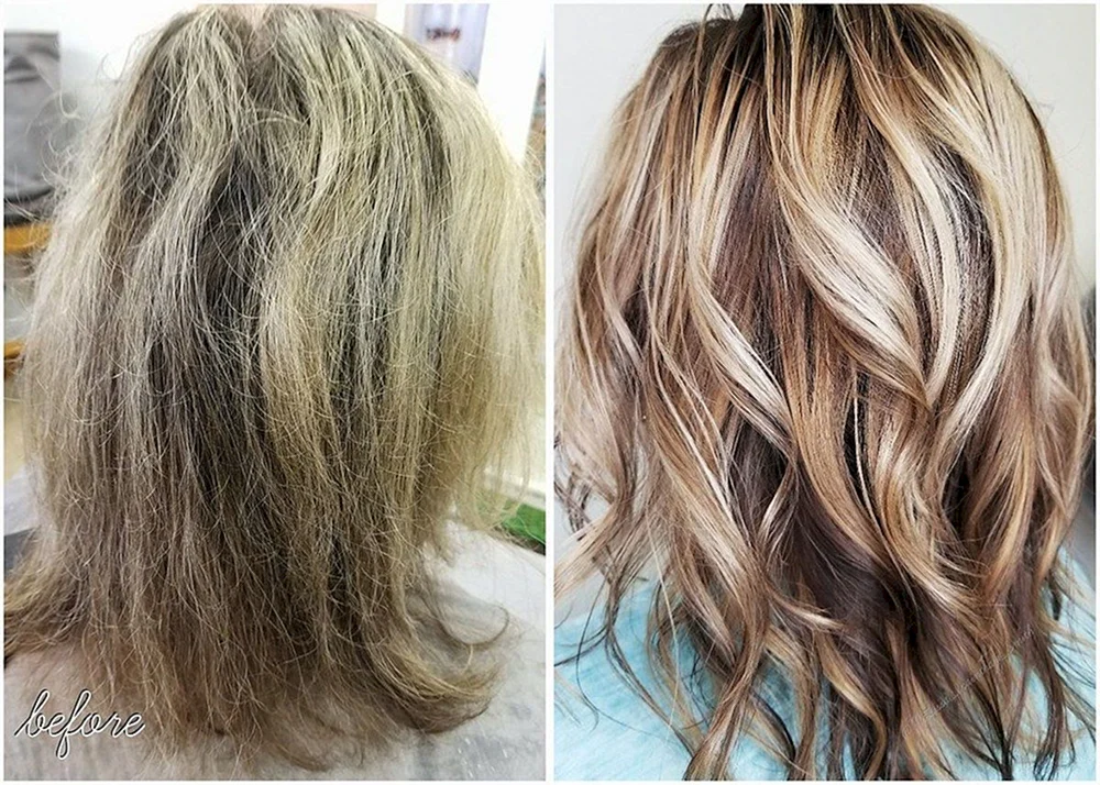 Gebleichte Haare nach dem Bleichen