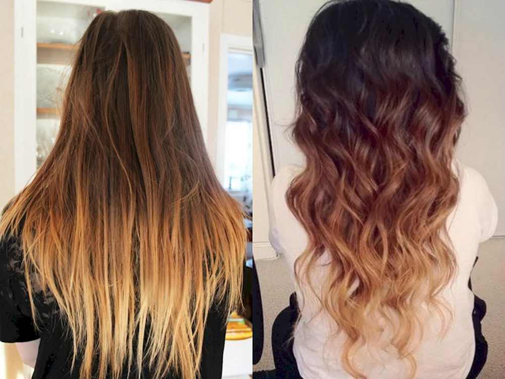 Ombre Haare von dunkel bis blond