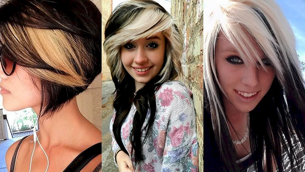 Weiße Haarfarbe mit weißen Strähnen