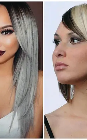 Haarfärbung in zwei Farben