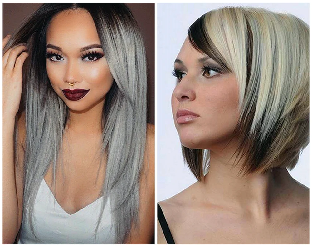Haarfärbung in zwei Farben