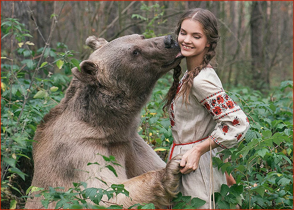 Olga Barantseva und Stepan der Bär