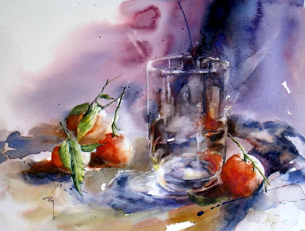Akademikerin Rangtasvir Stillleben AquarellierenIgor Manukhov Aquarellieren Stillleben