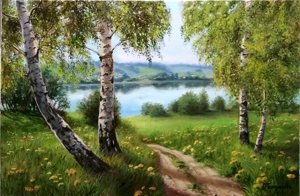 Olga Tikunowa Malerin Herbstlandschaft