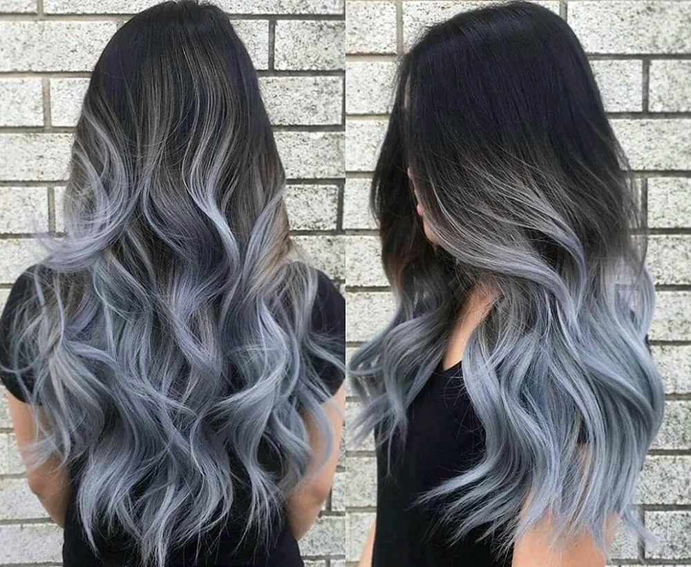 Aschblond Balayage auf dunklem Haar