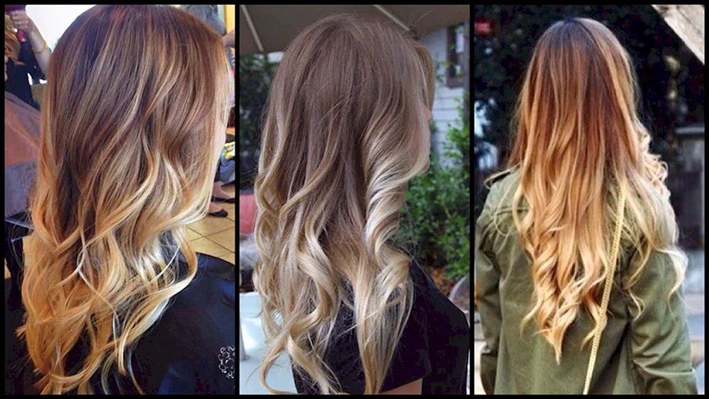 Balayage-Färbung auf dunklem Haar