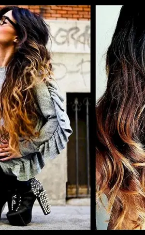 Ombre auf schwarzem Haar