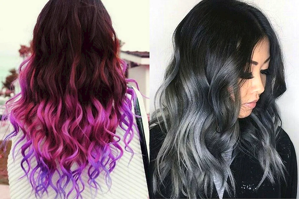 Ombré auf schwarzem Haar