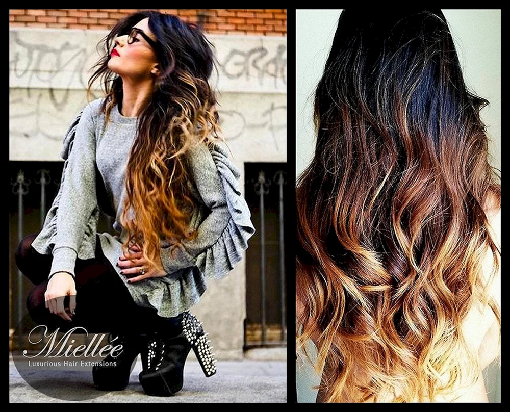 Ombré auf schwarzem Haar