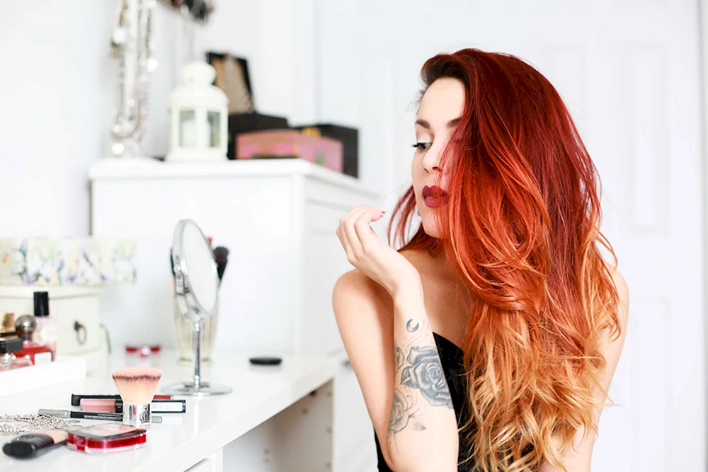 Ombré auf rotem Haar