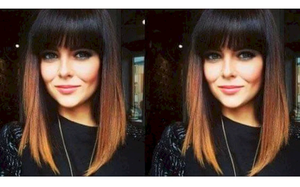 Ombré mittleres Haar mit Pony
