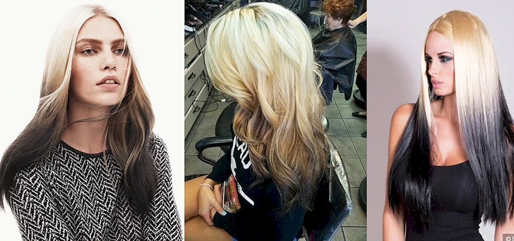 Ombré dunkler Ansatz blonde Spitzen