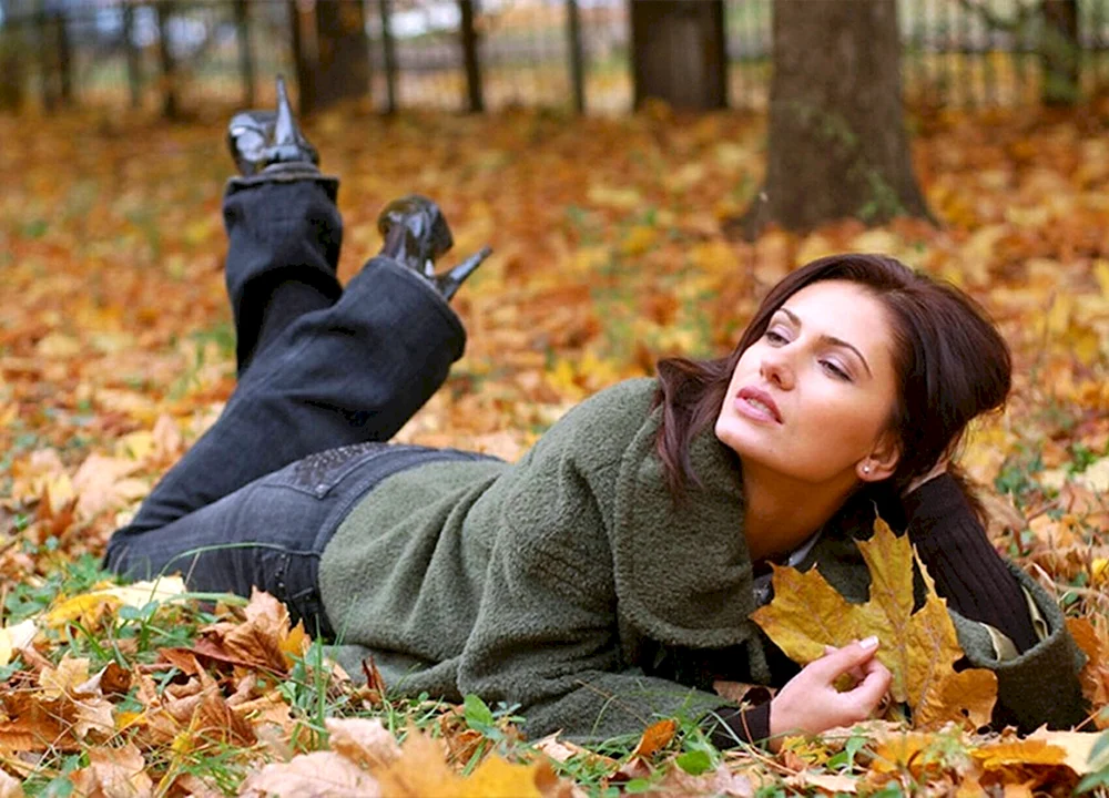 Herbst-Mann und -Mädchen