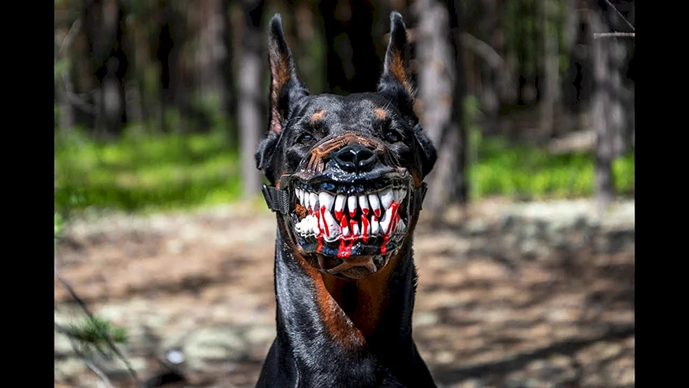 Dobermann Pinscher wütendes Bellen