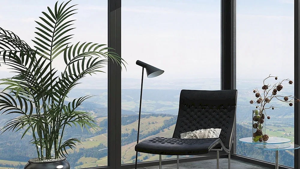 Offenes Fenster mit Meerblick