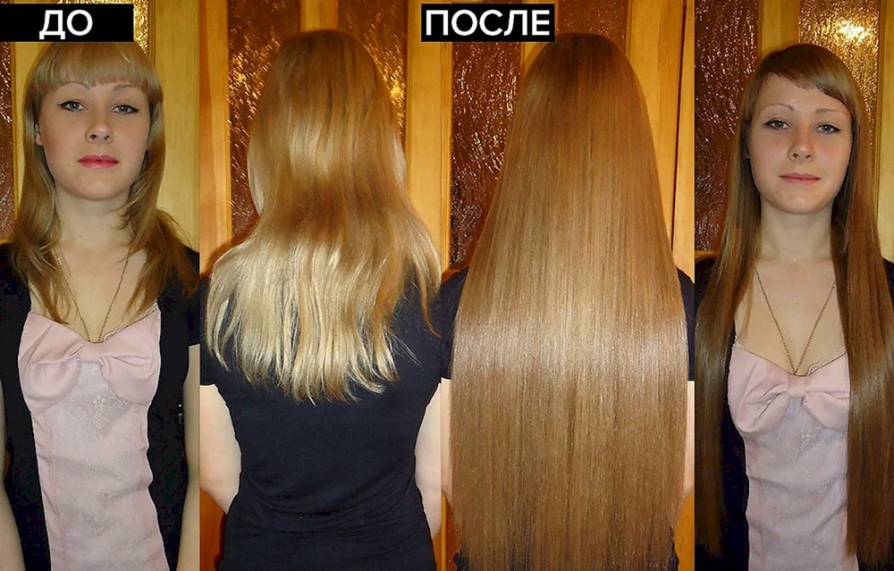 Gewachsene Haare vor und nach.