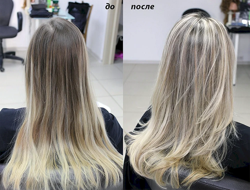 Blondierung auf blondem Haar