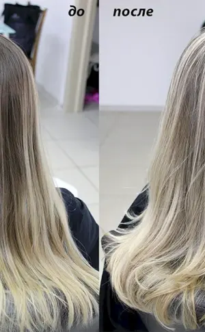 Gebleichtes Haar Balayage auf blondem Haar