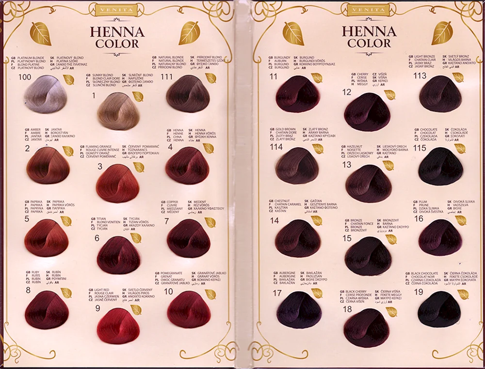 Barex Haarfarbstoff-Palette