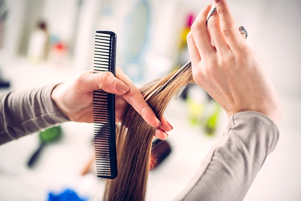 Prozess des Haarschneidens