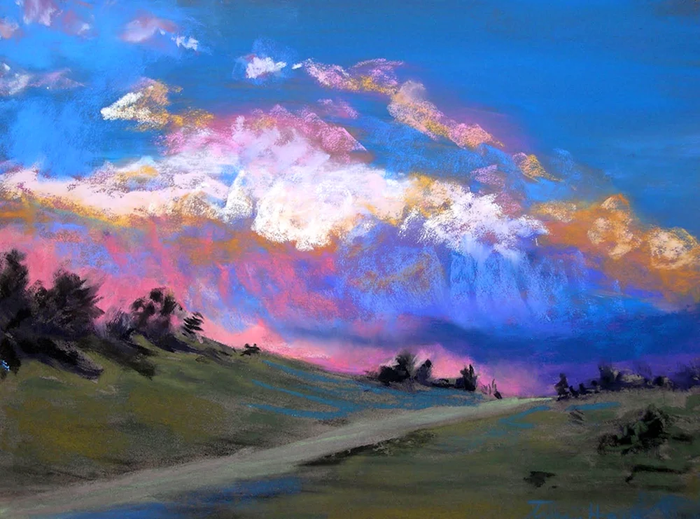 Pastell-Landschaftsmalerei